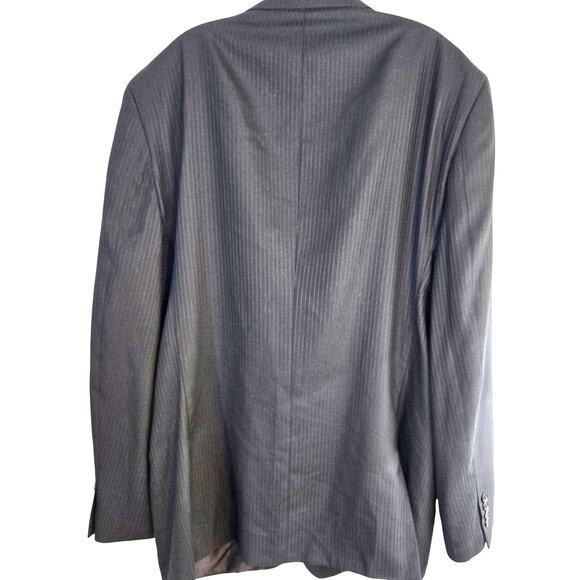 Lineage Men's Blazer 48XL 48 XL Sport Coat Gray Stripe Suit Jacket 3 Buttons - Picture 8 of 9